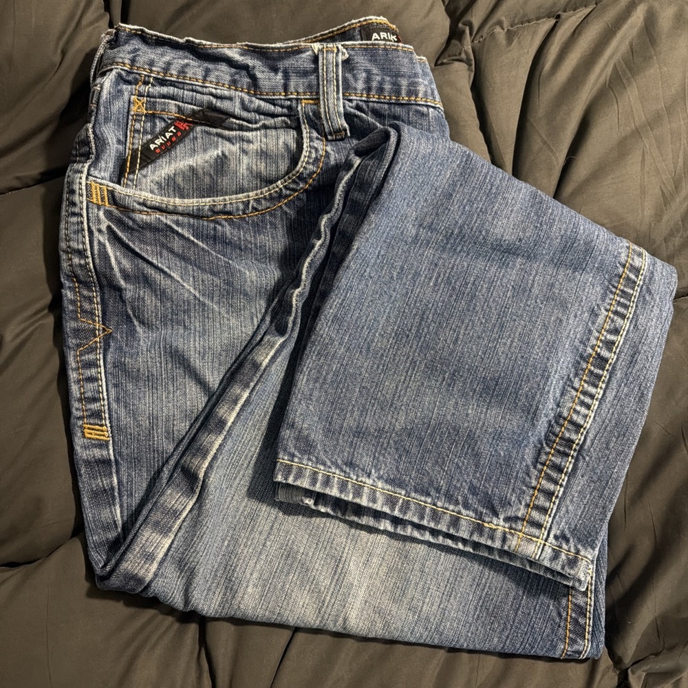 Ariat Cat2 FR Jeans Mens 42x32 M3 Loose Straight Work Denim Flame Resistant C